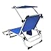 BeachMall Deluxe 5 pos Lay Flat Aluminum Chaise/Lounger with Removable Canopy