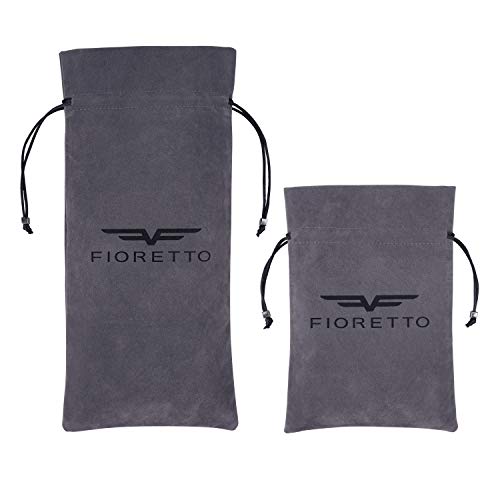 FIORETTO Winter Mens Italian Leather Driving Gloves Touchscreen Cashmere Wool Lined Brown 10