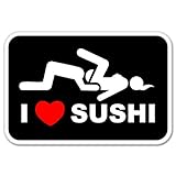 I Love Sushi Adult Funny car bumper sticker window decal 5