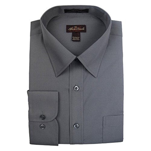 Alberto danelli men s solid long sleeve dress shirt, as…