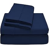 Ivy Union Premium Ultrasoft Wrinkle Resistant Microfiber Sheet Set, Full XL (Dark Blue)