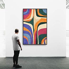 Framed Canvas Wall Art Color Block Canvas Prints Home Artwork Decoration for Living Room,Bedroom - 16x24 inches