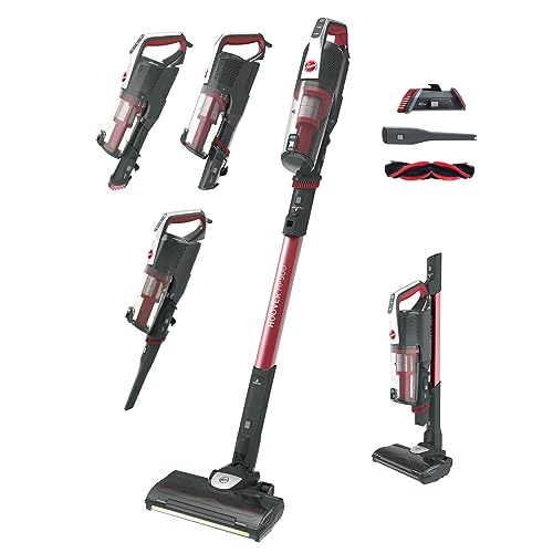 HF500 Plus Home HF522STH Aspiradora Escoba sin Cable, Accesorio 2 en 1, 45 min, Carga ultrarápida 2.5h, 15500 Pa, Dual led localizador de Polvo, Color Rojo