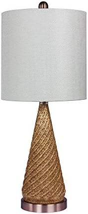 Cory Martin W-5149ROS Fangio Lighting's #5149ROS 24.5 in. Royal Spiraled Cone Glass and Metal Table Lamp Finish, 24.50, Rose Gold Glitter