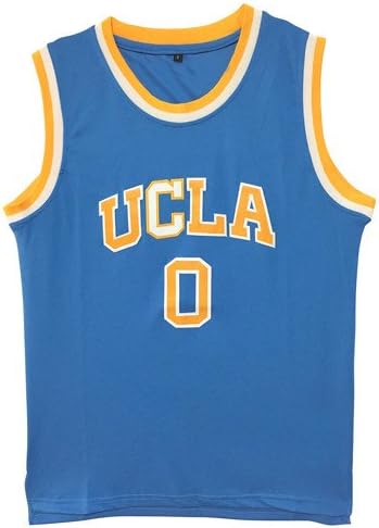 fZoe Basketball T-Shirts Mens UCLA Russel Westbrook #0 Basketball Jersey S-XXL size white color (S, Blue)