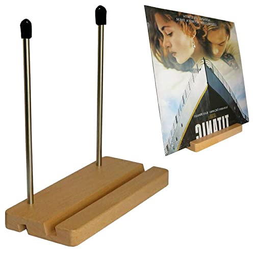 AUXPhome Vinyl Record Storage Holder Album Display Stand Record Organizer, Fits 7 and 12 inch Records or LPs - Display Singles in Stylish Modern Portable Record Stand -for Phone holder, tablet holder