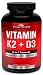 Vitamin K2 (MK7 & MK4) with D3 Supplement - Vitamin K & D as MK-7 100mcg, MK-4 500mcg, and 5000 IU Vitamin D3-3-in-1 Formula for Bone and Heart Support - 90 Non-GMO Vegetarian Capsules