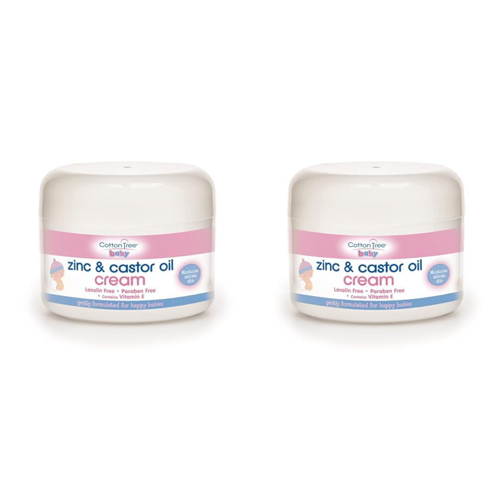 Cotton Tree Zinc And Castor Oil Cream For Nappy Rash, White (Pack of 2)