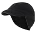Home Prefer Mens Winter Hat Knit Fleece Beanie Hat with Earflaps Warm Daily Skull Cap with Visor Black