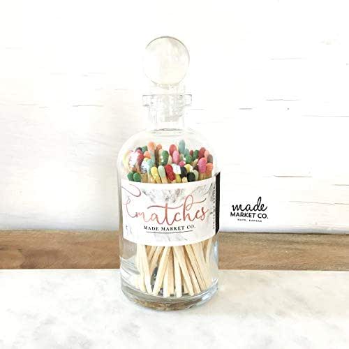 Variety Tip Colored Matches. Match Sticks Ball Glass Top