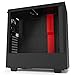NZXT H510 - Compact ATX Mid-Tower PC Gaming Case - Front I/O USB Type-C Port - Tempered Glass Side Panel - Cable Management System - Water-Cooling Ready - Steel Construction - Black/Red primary