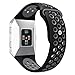 Meifox Compatible with Fitbit Ionic Bands,Soft Silicone Replacement Strap Accessory Breathable Wristbands for Fitbit Ionic Smart Watch (Black Gray, Large)