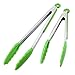 Kitchen Tongs,Xpatee 9 Inch & 12 Inch Heat Resistant Cooking Tongs with Silicone Tips for BBQ,Salads,Grilling,Serving and Fish Turning (Green)