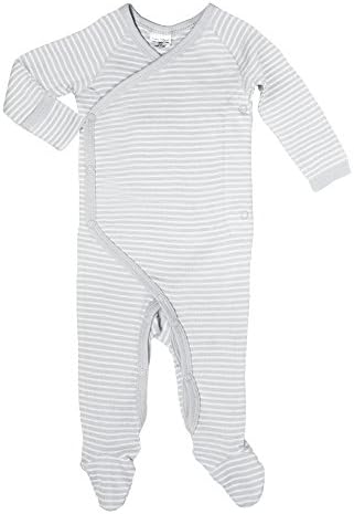 Cashew Kidswear Organic Cotton Footie Footed Sleeper Pajama (9 - 12 Months, Grey)