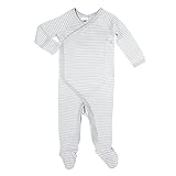Cashew Kidswear Organic Cotton Footie Footed Sleeper Pajama (9 - 12 Months, Grey)