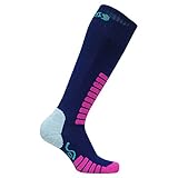 Eurosocks Women's Sweet Silver Skiing Socks, Navy, Medium