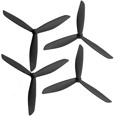 4PCS Upgraded Three Blade Propellers Props for MJX Bugs 2 B2 B2W B2C 2W 2C F18 Quadcopter Drone (Black)
