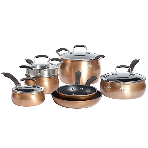 Click Here to See More Images Epicurious Aluminum Nonstick 11-Piece Cookware Set in Copper