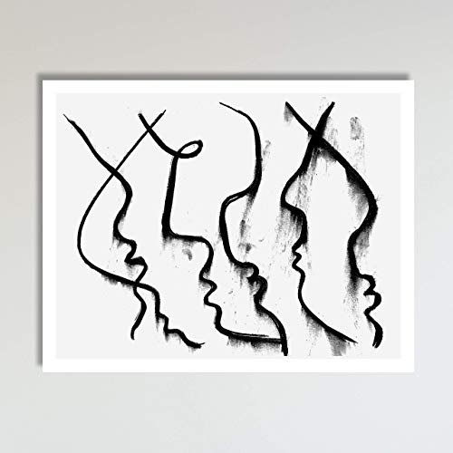 "Faces" Print of Original Abstract Drawing Wall Decor Wall Art Print
Poster Modern Contemporary Boho Home Decor 11x14 Inches, Unframed