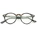 zeroUV Retro Keyhole Nose Bridge Clear Lens P3 Round Glasses 46mm (Dark-Tortoise/Clear)
