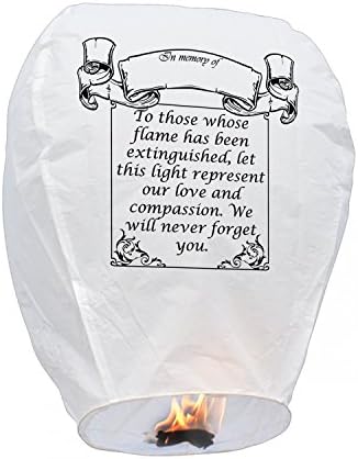 Sky Delight In Memory Of Premium Paper Chinese Sky Flying Floating Lantern, White