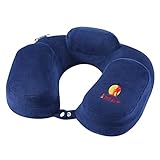 Andake Travel Pillow with TPU Bladder Covered by Soft Washable Fleece Pillowcase-Inflatable Neck Pillow for Neck Pain, Travel, Business Trip, Office or Home Rest-Compact Folded in a Handy Carry Pouch