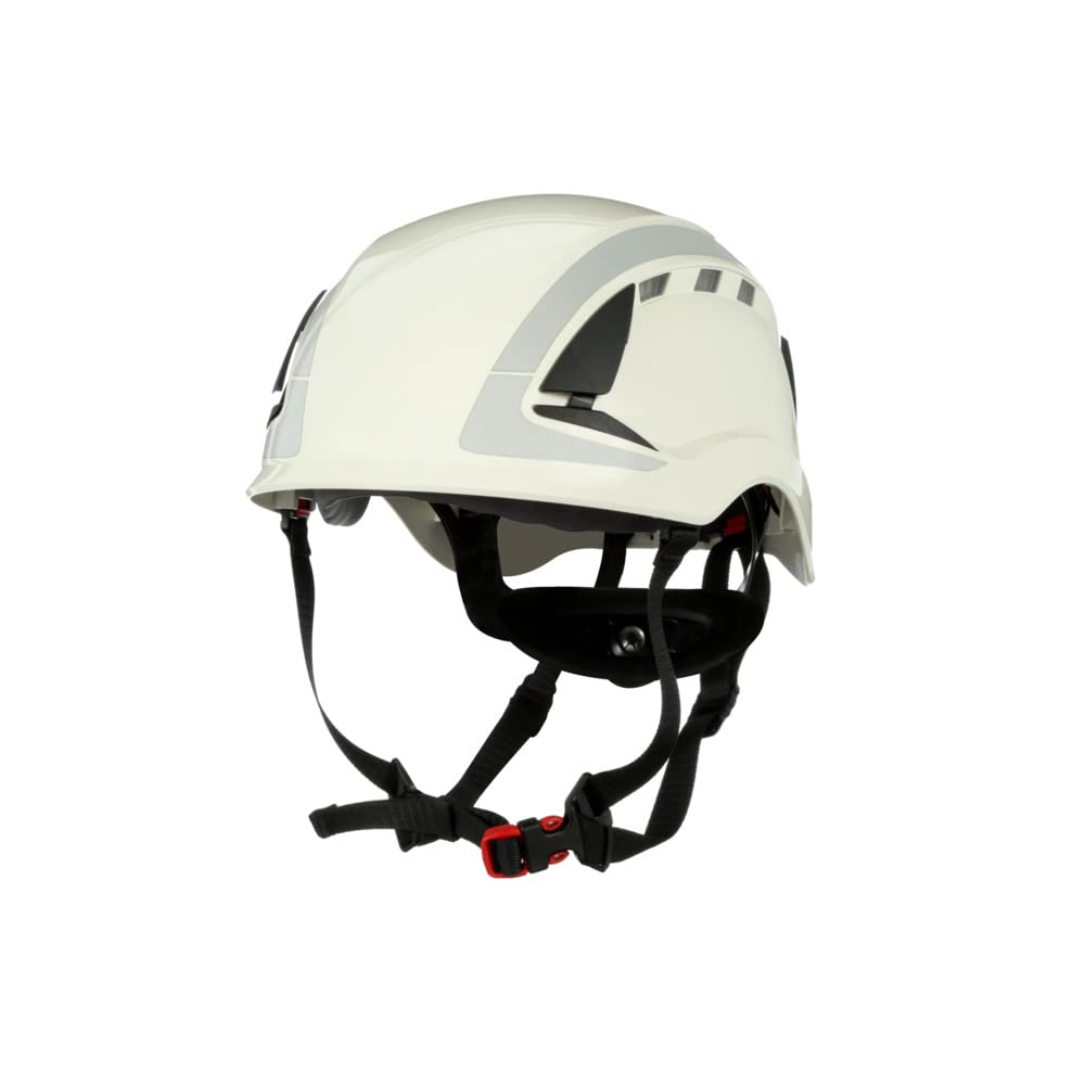 3M SecureFit X5000 Safety Helmet, Vented, Reflective, CE, White, X5001V-CE