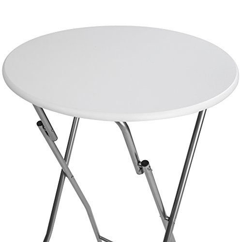 TecTake Stabiler Stehtisch Bistrotisch klappbar Weiss Höhe: ca. 110 cm, Tischplatte: ca. 60 cm Ø – Bild 6