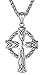 Men's Stainless Steel Celtic Knot Cross Religious Pendant Necklace, Unisex, 24