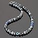 Handmade Evil Eye Protection Amulet Choker Necklace for Men Natural Gemstone with Lapis Lazuli and Snowflake Obsidian
