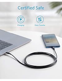 Cable Anker PowerLine II USB-C a C 2.0 probablemente el cable más duradero del mundo, con certificación USB-IF para Galaxy S9, S8+, S8, Google Pixel, Nexus 6P, Huawei Matebook, MacBook y más, 6 pies