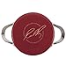 Rachael Ray Cucina Hard Porcelain Enamel Nonstick Covered Round Casserole, 4.5-Quart, Cranberry Red