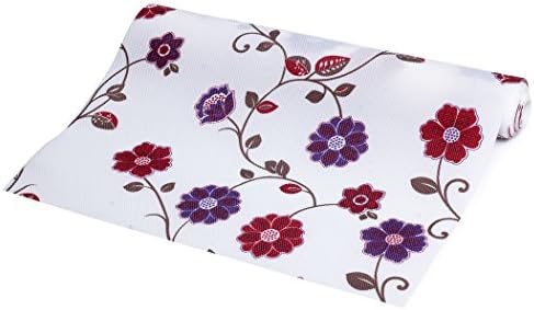 HEHENG EVA Refrigerator Mats Non-Adhesive Shelf Liner for Kitchen Cabinets Fridge Pads Kitchen Drawer Liner Antibacterial 11.8" x 59" With Flower Pattern