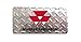 MASSEY FERGUSON LICENSE PLATE- DIAMOND PLATED SILVER AND WITH RED LOGO
