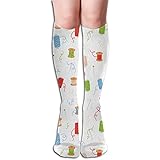 Thread And Sewing Needles Pattern Socks Crazy Over
