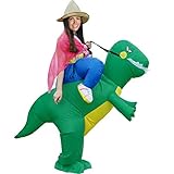 Qshine Inflatable Rider Costume Riding Me Fancy Dress Funny Dinosaur Dragon Funny Suit Mount Kids Adult