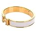 AMESON H-shaped Buckle Bracelet Bangle for Women (White-Gold)