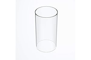TLLAMP Large Size Hurricane Candle Holder - Glass Cylinder Open Both Ends, Open Ended Hurricane, Glass Lamp Shade Replacement (3.5" Wide x 4" Tall)