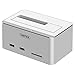 Unitek Aluminum USB 3.0 to SATA Hard Drive Docking Station with 2-Port Hub and SD Card Reader for 2.5 & 3.5 Inch HDD SSD SATA (SATA I/II/III) [ Support UASP & 8TB ]