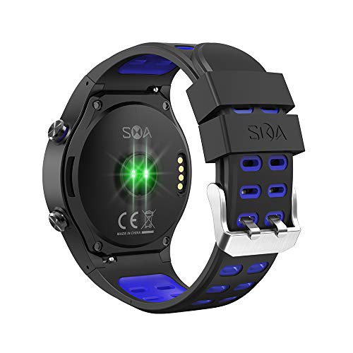 SMA-M1 GPS Sport Smart Watch Activity Tracker Fitness Watches for Men Heart Rate Monitor Smart Watch Sleep Monitoring Smartwatch for Android and iOS (Blue)