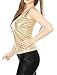 Allegra K Women's Halloween Shiny Party Club Cami Sparkly Metallic Tank Top Medium Gold