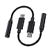 Type C to 3.5mm Headphone Audio Jack Adapter,ACCGUYS USB-C to 3.5mm Female Aux Headphone Connector Cable Cord for OnePlus 7 Pro/Motorola Moto Z, Le 2 / Le Pro 3,Huawei Mate 10 pro (Black)
