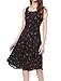 Allegra K Women's St Patrick's Day Sleeveless Casual Retro Summer Square Neck Print Chiffon Floral Dress Large Black