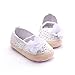 ESTAMICO Infant Girls' Sandal Floral Net Yarn Ballerina Us Sizes 3 White