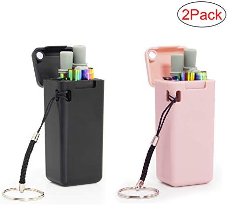 Metal Straws for Drinks,Collapsible Reusable Stainless Steel Straws, Reusable Straws Dishwasher Safe with Straw Cleaning Brush & Carrying Case 2 Pack(Black/Pink)
