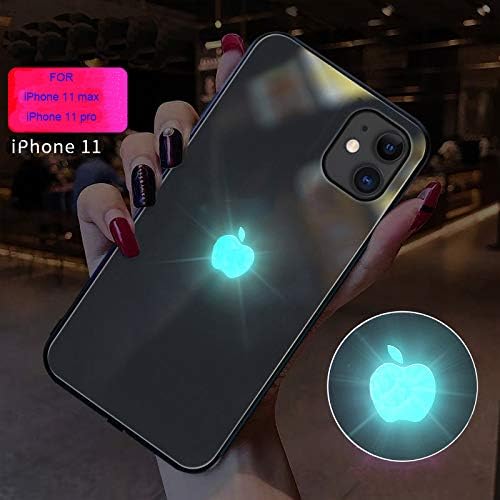 HONHAN for iPhone 11 case for iPhone 11 / PRO/MAX Case Led Light iPhone Case Glowing Light Up Case Illuminate Cover (Dark Green with Colorful Light, iPhone 11 MAX / 6.5 inch)