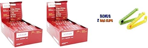 RxBar Real Food Apple Cinnamon Protein Bar, 1.83 Ounce (Pack of 24) Plus 2 Food Storage Bag Clips Free!