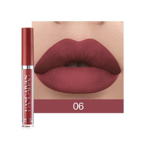 LANGMAN Lip Gloss Set, 6PCS Nude Liquid Lipstick Moisturizer Smooth, Waterproof with Clear Lip Gloss for Women (A)