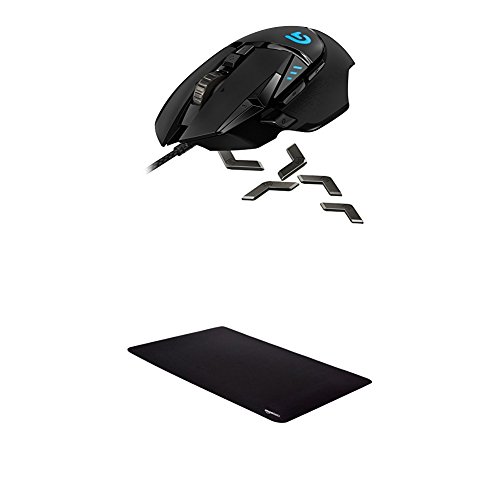 Logitech G502 Proteus Spectrum RGB Tunable Gaming Mouse and AmazonBasics Extended Gaming Mouse Pad
