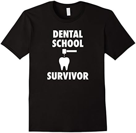 Men's Dental School Survivor T-Shirt - Dentist Graduation Gift DDS Large Black